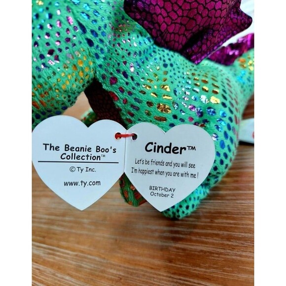 Ty Beanie Boos Dragon Plush Cinder - Picture 2 of 4